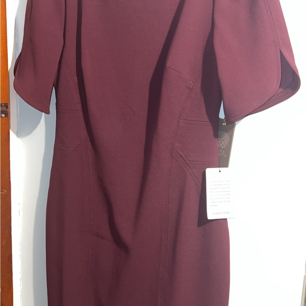Vince Camuto Rich Burgundy Long Sleeve Dress